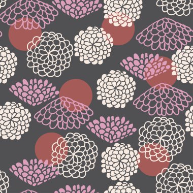 minimalist çiçek seamless modeli