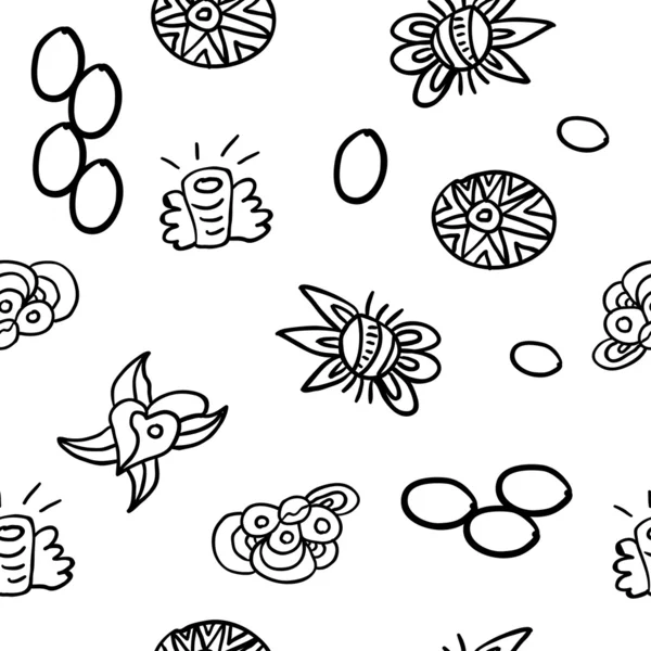 Padrão sem costura minimalista com doodles bonito — Vetor de Stock