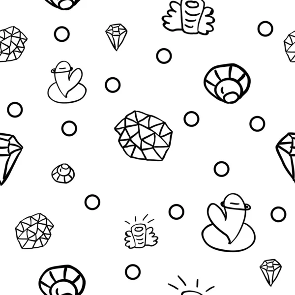 Minimalistic seamless pattern with cute doodles — Stock Vector