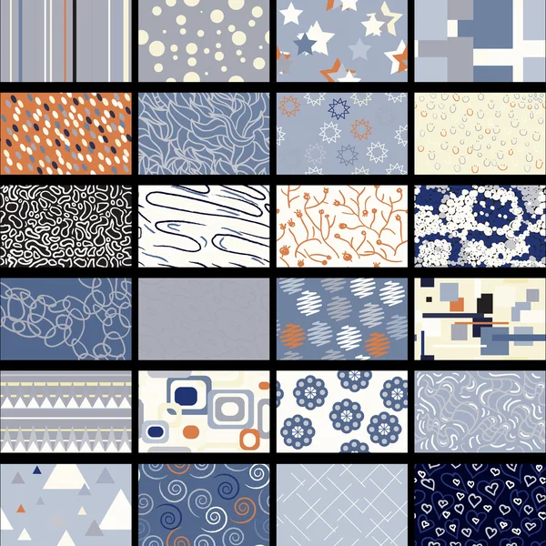 24 soyut çizilmiş Dikişsiz desen seti