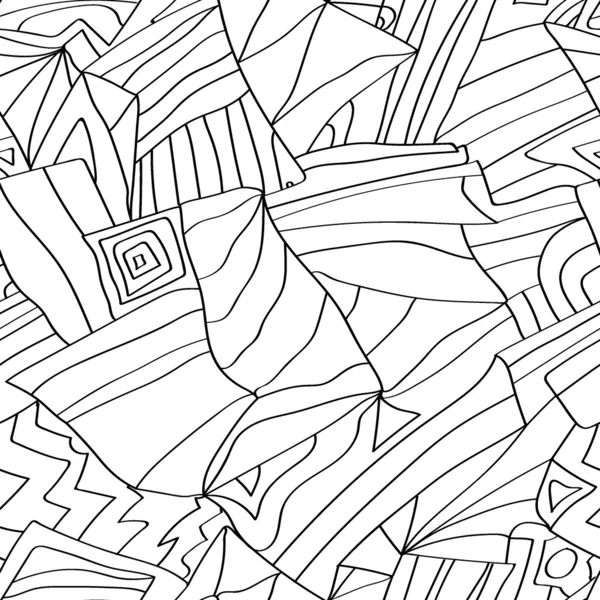民族抽象的な手描きのシームレス パターン — ストックベクタ