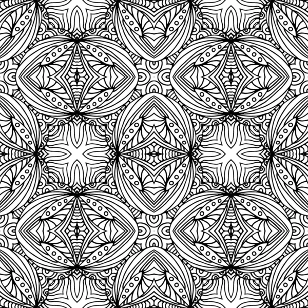 Ethnic abstract hand-drawn seamless pattern — Stock Vector