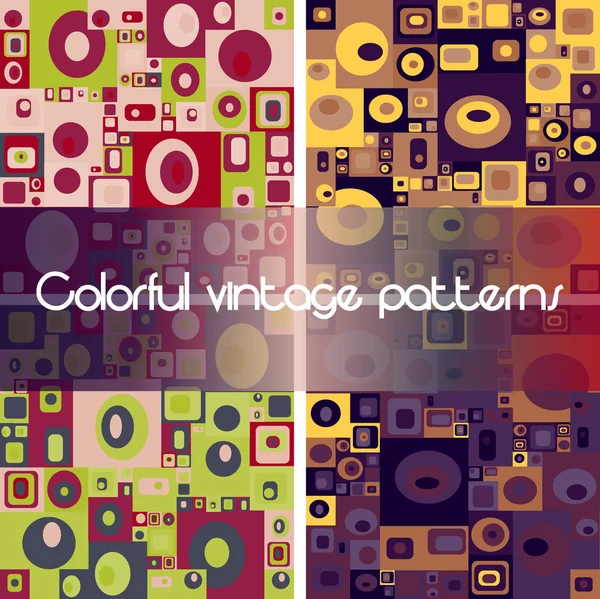 Set of 4 abstract geometric seamless patterns — Stock Vector