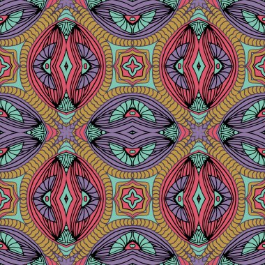 etnik soyut çizilmiş seamless modeli