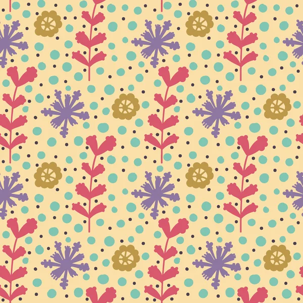 Niedliche nahtlose Muster mit Doodle-Blumen — Stockvektor