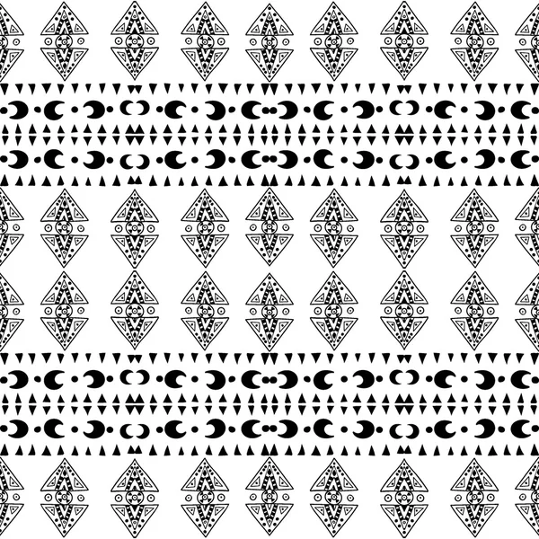 Motif sans couture dessiné à la main abstrait ethnique — Image vectorielle