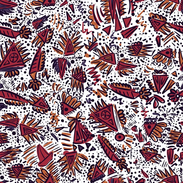 Ethnische abstrakte handgezeichnete nahtlose Muster — Stockvektor