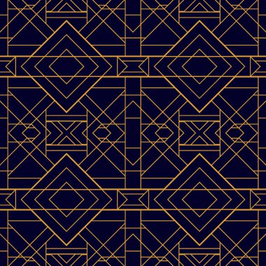 Kesintisiz geometrik desen. Art Deco tarz 