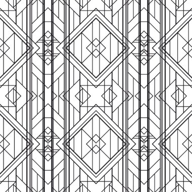 Kesintisiz geometrik desen. Art Deco tarz 