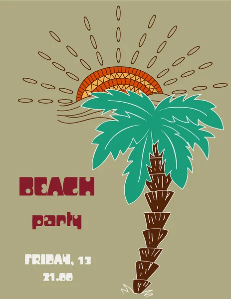 Soirée Tiki Island. Modèle de flyer dans un style assez rétro — Image vectorielle