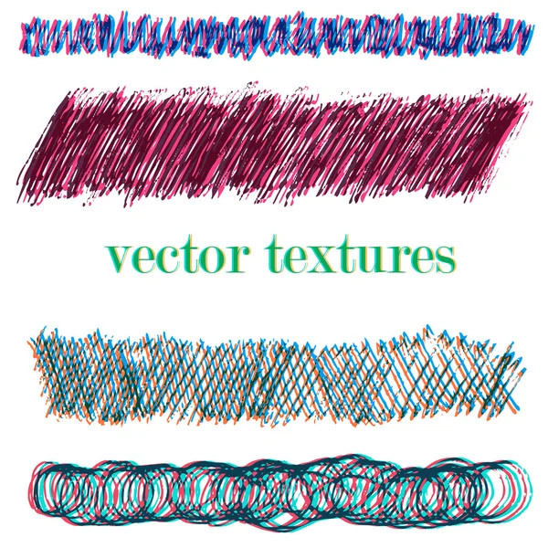 Reihe von handgezeichneten Vektortexturen — Stockvektor