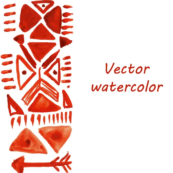Hand dras vektor akvarell etniska Tribal bakgrund med plats för Text — Stock vektor