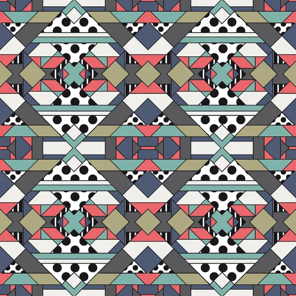 Patrón geomérico abstracto brillante y colorido sin costuras - fondo funky para su diseño — Archivo Imágenes Vectoriales