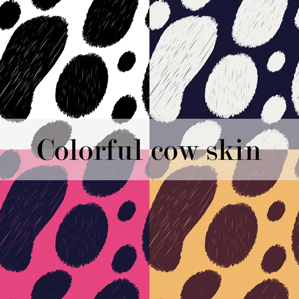 Dört sorunsuz parlak desenleri - inek deri renkli çeşitleri