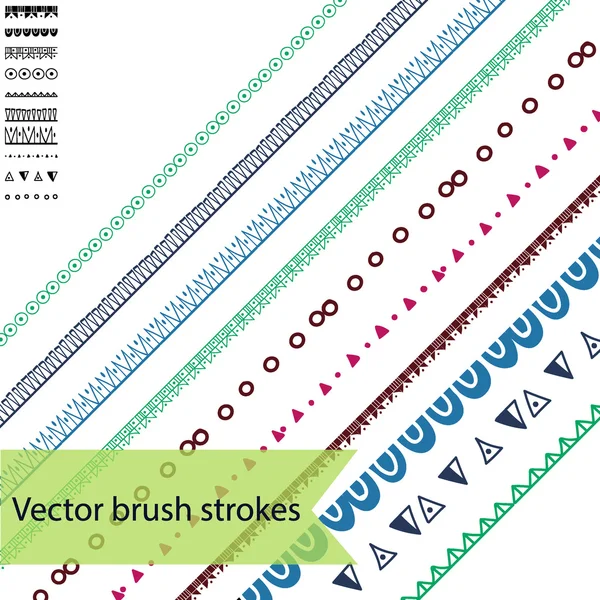 Set von 10 ziemlich minimalistischen handgezeichneten Vektorbürsten — Stockvektor