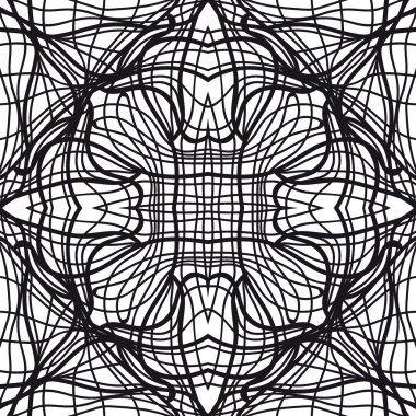 Oldukça soyut seamless modeli - siyah ve beyaz kabile arka plan