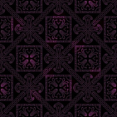 Koyu arka plan üzerinde parlak renklerle soyut seamless modeli