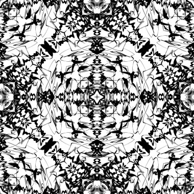 Soyut kıvrılmış Dikişsiz siyah-beyaz desen