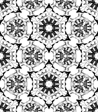 Soyut kıvrılmış Dikişsiz siyah-beyaz desen