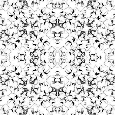 Soyut kıvrılmış Dikişsiz siyah-beyaz desen