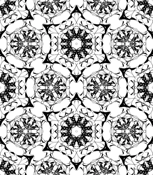 Patrón blanco y negro sin costuras rizado abstracto — Vector de stock