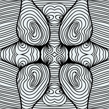 Tek renkli kıvırcık soyut sorunsuz Doodle desen - siyah ve beyaz tasarım