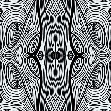 Tek renkli kıvırcık soyut sorunsuz Doodle desen - siyah ve beyaz tasarım