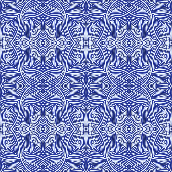Monochroom krullend Abstract naadloze Doodle patroon — Stockvector