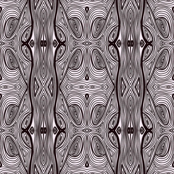 Monocromo rizado abstracto sin costura Doodle patrón — Vector de stock