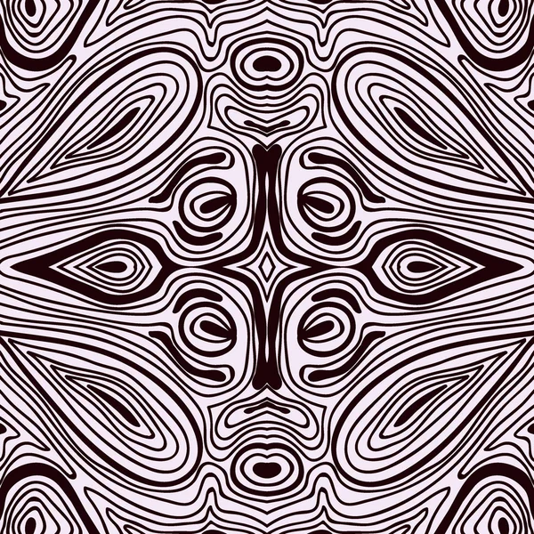 Monocromo rizado abstracto sin costura Doodle patrón — Archivo Imágenes Vectoriales