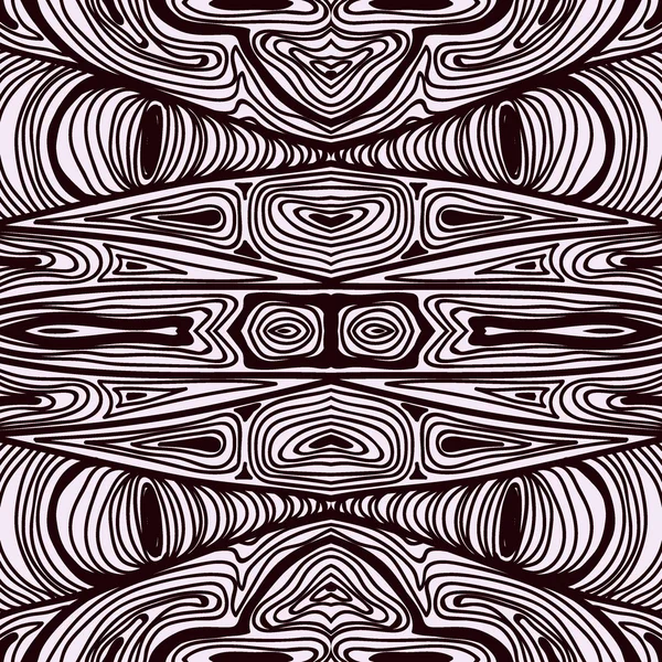 Monochrome Curly Abstract Seamless Doodle Pattern — Stock Vector
