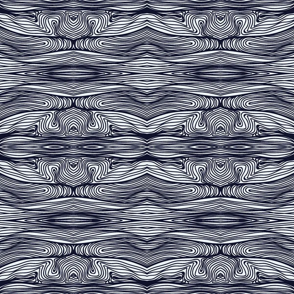 Monocromático encaracolado abstrato sem costura Doodle Pattern —  Vetores de Stock