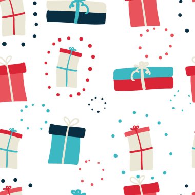 Preent kutuları ile Seamless modeli. Retro arka plan tarz