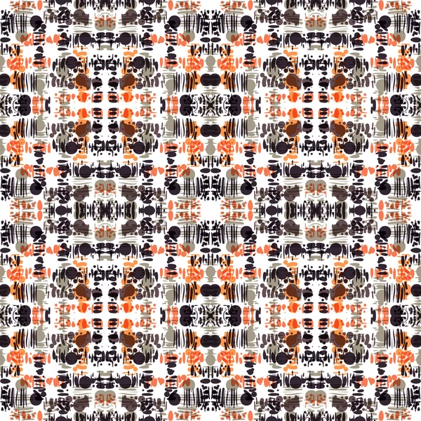 Motif abstrait tribal dessiné à la main sans couture — Image vectorielle