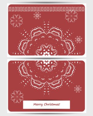 Postcard template with beautiful snowflakes. Winter background