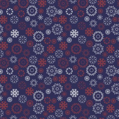 Güzel kar taneleri ile Seamless modeli. Kış süs arka planı için