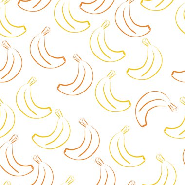Taze meyve. Elle çizilmiş seamless modeli güzel doodle muz ile