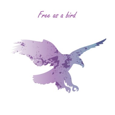 Uçan Kartal, suluboya dokulu taklit silüeti 