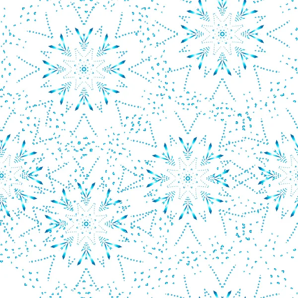 Seamless pattern with beautiful snowflakes. Winter ornament for background — Stock Vector