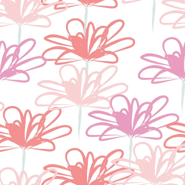 Nahtloses Muster mit Aquarellblumen. handgezeichnetes weiches Pastell-Design. — Stockvektor
