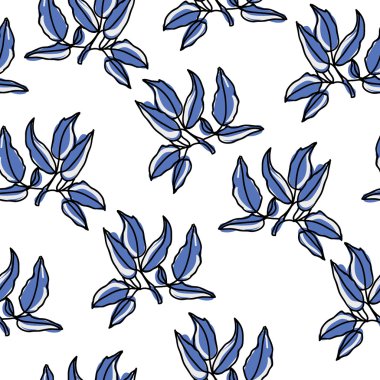 Sorunsuz çiçek desenli. Botanik arka plan el çekilmiş