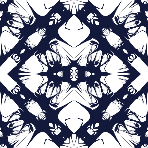 Motif abstrait tribal dessiné à la main sans couture — Image vectorielle