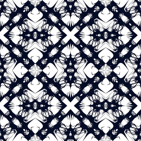 Motif abstrait tribal dessiné à la main sans couture — Image vectorielle