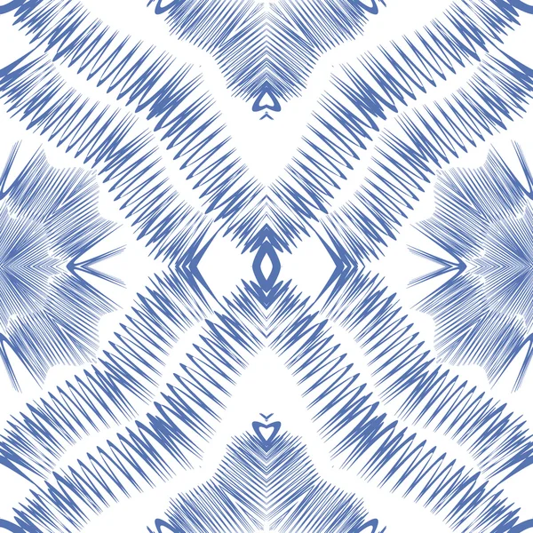 Motif abstrait tribal dessiné à la main sans couture — Image vectorielle