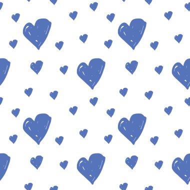 Minimalist seamless modeli ile el çizilen Kalpler