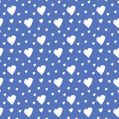 Minimalist seamless modeli ile el çizilen Kalpler