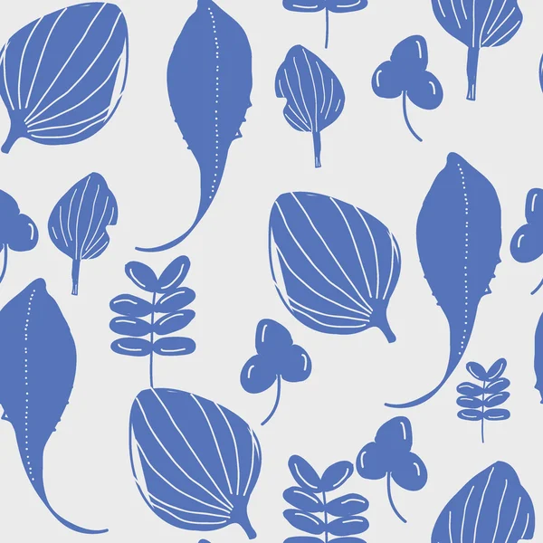 Motif floral sans couture. Joli fond dessiné à la main avec des éléments botaniques — Image vectorielle