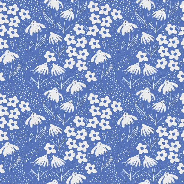 Sorunsuz çiçek desenli. Çok doodle çiçekler ile çizilmiş arka plan el