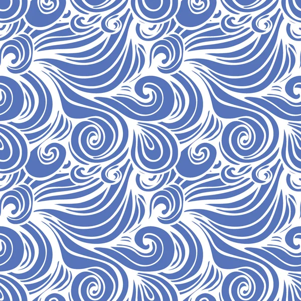 Seamless pattern with curves and waves — Stock Vector