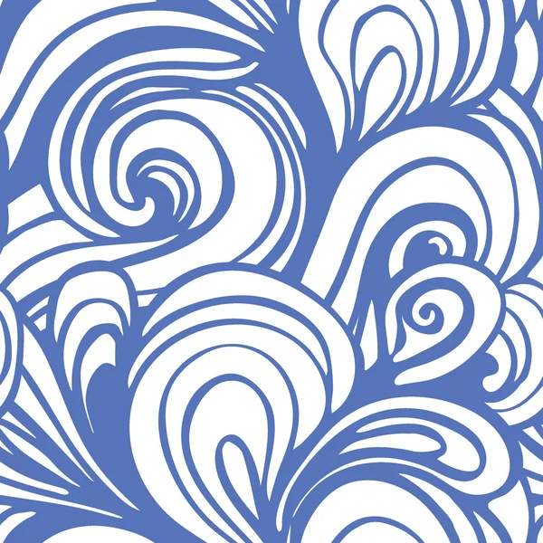 Seamless pattern with curves and waves — Stock Vector